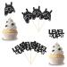 Helewilk 24 Pcs Game Controller Cupcake Toppers Black Glitter Video Game Sign Gaming Theme Birthday Anniversary Holiday Party Dessert Cupcake Picks Kids Boys Men Birthday Party Decoration Supplies