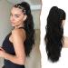 Sofeiyan Black Ponytail Extension 26" Long Wave Drawstring Ponytail Hair Extension Natural Clip in Ponytail Hair Extensions Synthetic Pony Tail Hairpieces for Women Natural Black
