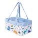 Dinosaur Diaper Caddy - Collapsible Nursery Organizer for Boy Infant Baby Shower Gifts Large Blue Storage Basket for Changing Table Car Travel Living Room Newborn Essentials Must Have Dots