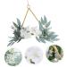 COOLHIYA Greenery Garland Wrought Iron gate Hanging Wreath Flowers Decoration Artificial Flower Garland Nordic Decor Door White 20x20cm - Buy Online on GoSupps.com