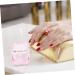 SOESFOUFU Glass Jar Nail Art Brush Cup Pink Crystal Glass Heart-shaped Manicure Tools Acrylic Nails 5.70X5.40X5.40CM Pink - Buy Online on GoSupps.com