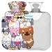 Naanle cute cat hot water bottle with reference warm and cold therapy Transparent hot water bottle 2l large hot hot water bottle for bed hand feet heat pain relief