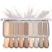 9 Colors Matte Naked Eyeshadow Palette Neutral Nude Smoky Eye Shadow Pallet Gray Taupe Brown High Pigmented Ultra-Blendable Waterproof Long Lasting Makeup Palettes Suitable for Older Women #3 Cement color