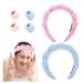 6 PCS SPA Headband for Washing Face  Wrist Washband  Soft and Comfortable  Makeup  Skin Care  Shower  Hair Care Accessories for Women Girls  Prevents Liquid From Flowing Down The Arm(Pink and Blue)