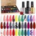 Lavender Violets 21 Pcs Gel Nail Polish Set Solid Classical Colours Soak Off UV LED Nails Varnish With Base Coat Glossy n Matte Top Coat Nail Art Manicure Salon Styling New Year Golden Gift Box #21 Surprise Golden Box
