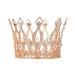 Crown Cake Topper Rhinestone Crystal Handmade Tiara Cake Decoration for Baby Shower Birthday Wedding Party Favors (Rose Gold)