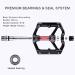 CXWXC Aluminum Alloy Road/MTB Bike Pedals - Mountain Bike Pedal with Removable Anti-Skid Nails - Black-Red - Buy Online on GoSupps.com