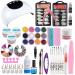 Warm Girl Builder Nail Gel For Nails Kit 36W UV/LED Nail Lamp 3 Colors UV Nail Gel 12Pcs Glitter Powders Top Coat Nail Brush Nail Tips Nail Art Set 267