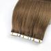 Remy Tape Hair Extensions - Light Brown Straight Seamless Skin Shot Invisible Double-Sided Band 16''/40cm 8# - 5 Packages for Women - Buy Online on GoSupps.com