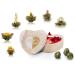 Creano blooming tea 6 tea flowers in a heart-shaped wooden box - white tea