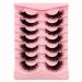 7 pairs 3d false eyelashes cat eye fluffy volume curly cat-eye artificial eyelashes of course look reusable faux mink make-up eyelashes (TM26) 7p-fluffy-tm26