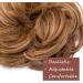 Women's Messy Hair Scrunchies Bun Up Do Hair Piece Ribbon Ponytail Extensions in Wavy Auburn & Dark Blonde - 25g - Buy Online on GoSupps.com
