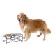 PETMAKER Stainless Steel Raised Food and Water Bowls with Decorative Stand Collection, Elevated Feeding Station for Dogs, Cats, and Pets - 2 Pack 6.5" Height