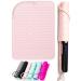 Angelil heat -resistant surface smooth iron silicone mat for smoothing iron curls and curly curling iron hair smoothing brush heat mat smooth iron heat protection mat for flat iron 23cm x 17 cm soft pink