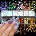 Holographic Nail Glitter Flakes | 12 Grids 3D Irregular Sequins | Shiny Gold & Silver Nail Art Supplies | Vintage Glitter for UV Gel Nails Design - Buy Online on GoSupps.com