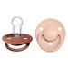 BIBS De Lux Baby Pacifier 2-Pack | Made in Denmark | BPA Free Dummy Soother Round Nipple. Silicone OneSize (0-36 Months) Woodchuck/Blush