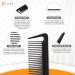 Kobe Pro Carbon Fibre Cutting Comb - Long & Parting Teeth, Anti-Static, Shatter-Proof - Ideal for Barbers & Hairdressers - Afro & Beard Comb - 22cm - Buy Online on GoSupps.com