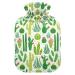 Cactus Floral Hot Water Bottle with Cover Hot Water Bottles for Pain Relief Hot Water Bag Hot Water Bag for Painful Muscle Injuries 1L