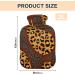 Mnsruu Leopard Paisley Hot Water Bottle with Soft Cover - 2L | Perfect Gift for Women & Kids | Ideal Christmas Present - Buy Online on GoSupps.com
