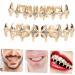 Gold Plated Grills Teeth With Star Diamond Design For Men Women Hip Hop Party Accessory Rapper Costume Prop For Events Parties - Buy Online on GoSupps.com