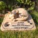 somiss Cat Memorial Stones,Personalized Pet Memorial Stones Grave Markers with A Sleeping Kitten On The Top, 8"6.5"3"