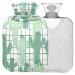 NAANLE heat bottle with cover abstract plaid cactus transparent hot water bottle 1L heating platform for menstrual cramps pain relief handfoots heat and cold therapy