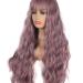 FVCENT 27 Long Curly Light Purple Synthetic Wig with Bangs for Women & Girls - Ship Worldwide - Buy Online on GoSupps.com