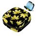Storage bags for women's bandages yellow ahorn leaves black background portable menstrual insert panty liners tampons women's bandages storage holder for women school office multicolored 04