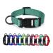 Audwud thick nylon neck band classic adjustable dog collar in several colors suitable for small medium and large dogs 4 sizes L: 42-63 cm emerald