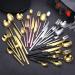 NEAFP Flatware Sets 9PCs Cutlery Set Gold/Silver Cutlery Glossy Stainless Steel Tableware Sets Kitchen Fork Spoon Knive Steel Cutlery Silverware Set (Color : Pink Gold) - Buy Online on GoSupps.com