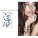 Semi-Permanent Waterproof Tiny Tattoo Stickers for Women, Girls, and Kids - Dark Blue Floral Rose Crown Design - Lasts 1-2 Weeks - 30 Sheets - Buy Online on GoSupps.com