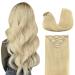 Doores hair extension real hair clip bleach blonde 30cm 12 inch 7 piece 80g clip in extensions real hair remy clip in hair extension natural real hair extensions thick hair 30cm-80g #613r bleach blonde