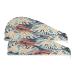 Tropical Leaves Dry Hair Cap 2 Piece Quick Drying Towel Set with Button Headband Super Absorbent Soft & Comfortable
