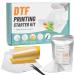 KASYU DTF Transfer Powder Film Kit for DTF Sublimation Printer All-in-1 DTF Starter Kit- 8.8oz White Digital Hot Melt Adhesive&15 Direct to Film Pretreat Iron-on Transfer Paper Fabric DTF Starter Kit DTF Starter Kit