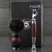 4Pc Men's Shaving Kit | 3 Edge Razor Black Badger Hair Brush & Stands | Perfect Grooming Set for Men - International Shipping - Buy Online on GoSupps.com