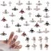 Planet Nail Art Charms 32 Pcs Silver Planet Nail Charms Nail Gems Cross Nail Rhinestones Luxury Nail Jewelry Accessories for Women Girls DIY Jewelry Making Nail Decorations (Silver B)