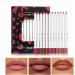  G n rique Lip pencil lip liner | Lip pencil sharpener set of 12 - Natural matte lip makeup pencils waterproof lip gloss nude color for girls and women - Buy Online on GoSupps.com