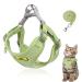 Cat leash set for cats polyester adjustable cat dishes with leash cat dishes leash set dishes for cats outbreak -proof for kitten dogs (green -s) S green green