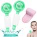 Ice balls for facial treatment 2 pieces face ice balls ice scooters for face cold hot skin massage device crystal glass ball for redness soothing facial fold remover green