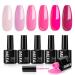 MEFA Gel Nail Polish Set 6 Colors Nude Pink Gel Polish Set Gel Polish Set Soak Off UV Gel White Nail Gel Manicure Nail Art Salon DIY Home Pink White