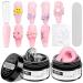 SUPWEE Solid Builder Gel for Nail Extension Clear Pink Non-Stick Hand Sculpture Hard Gel with Dual Form Flower Nail Strengthen Nail Art for Home DIY Nail Salon Lamp Cure Require 2 Colors 14g(0.49oz) Clear&Pink