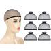 Yangwen wig cap caps 6PCs wig caps black mesh network wigs caps.