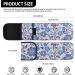 Blue Floral Curling Iron Holder | Heat Resistant Neoprene Bag for Women & Girls - 2 Pocket Design - Buy Online on GoSupps.com