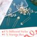 MELLIEX 4-Piece Wedding Hair Accessories Set | Crystal Pearls Bridal Jewelry Hair Combs & U-Shaped Hairpins for Women & Girls | Elegant Gold Design - Buy Online on GoSupps.com
