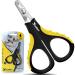 Candure professional claw scissors for dogs and cats with nail files stainless steel claw claw high quality claw care tailor for pets nail cliffs large with safety protection (small (xs) yellow) small (xs) yellow