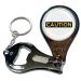 BadgeBeast.co.uk Caution - Key Ring Bottle Opener and Nail Clipper
