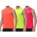 Cakulo Men's Workout Swim Sleeveless Shirts Quick Dry Beach Pool Tech Running Athletic Exercise Muscle Tank Top Big and Tall 3-pack:neon Orange/Neon Yellow/Neon Pink Large