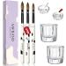 Saviland 3pcs Acrylic Nail Brushes and 2pcs Dappen Dish Set