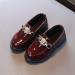 Girls Rhinestone Loafer Slip On Leather Shoes - Wine, 3.5-4 Years Toddler - Buy Online on GoSupps.com