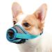 Mayerzon muzzle for dogs with an adjustable Velcro fastener to bite bark and chew airline breathable for small medium -sized and large dogs (Blue S+) Blue S+